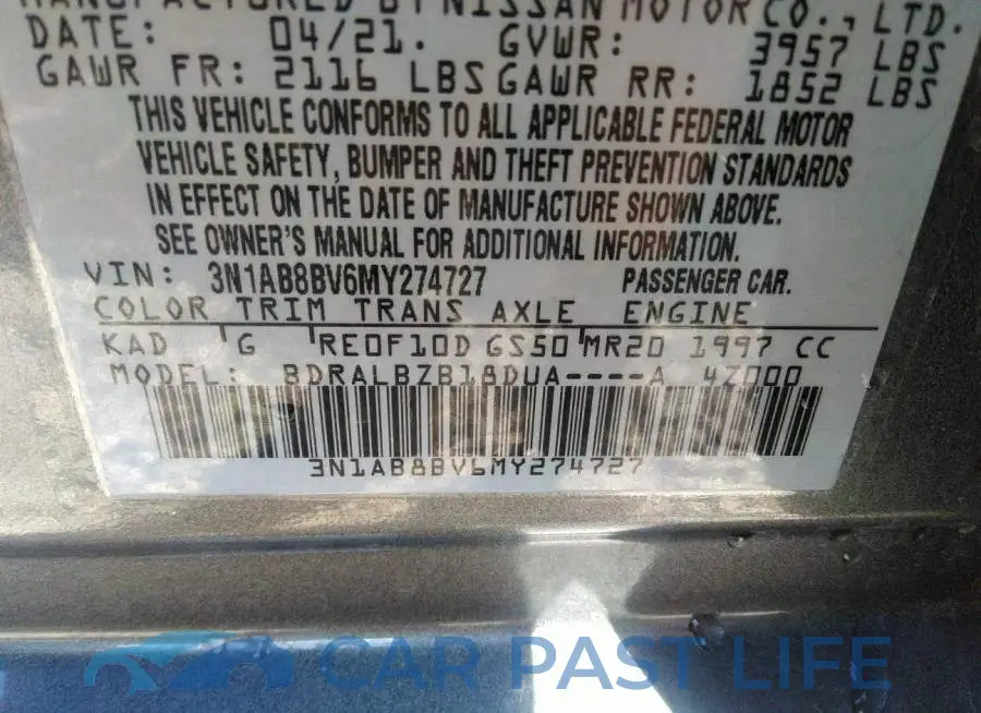 3N1AB8BV6MY274727# 9
