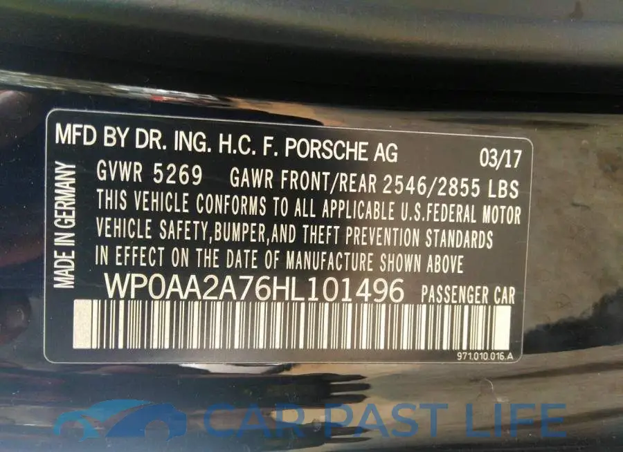 WP0AA2A76HL101496# 9