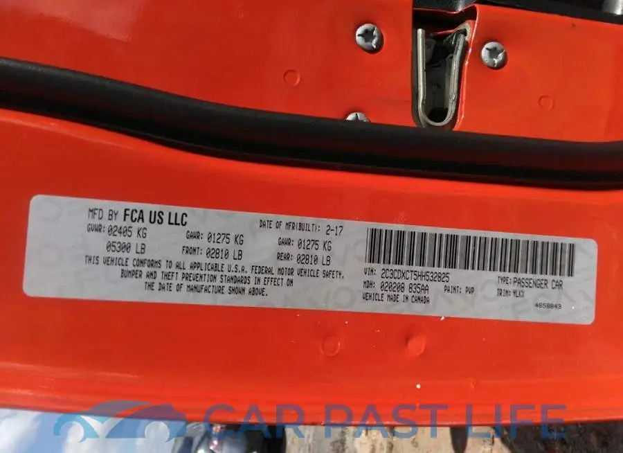 2C3CDXCT5HH532825# 9
