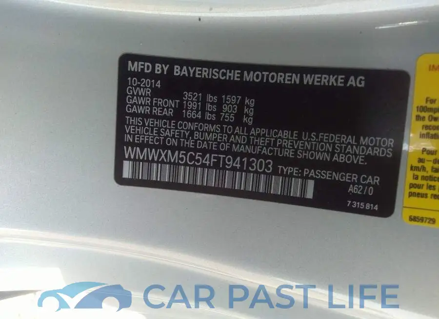 WMWXM5C54FT941303# 9
