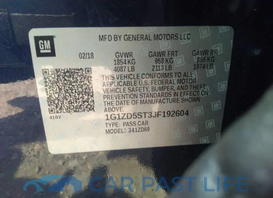 1G1ZD5ST3JF192604# 9
