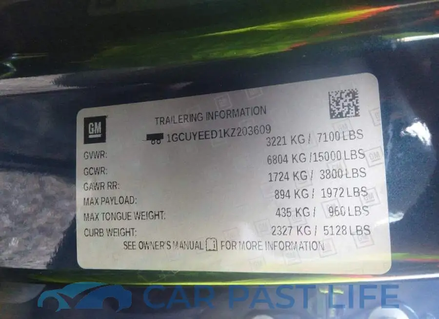 1GCUYEED1KZ203609# 9
