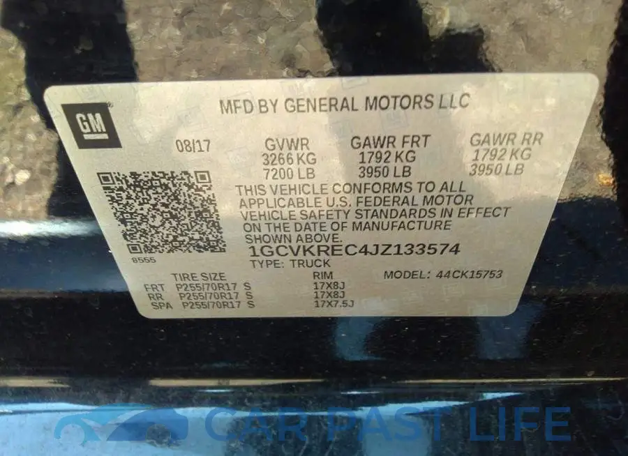1GCVKREC4JZ133574# 9