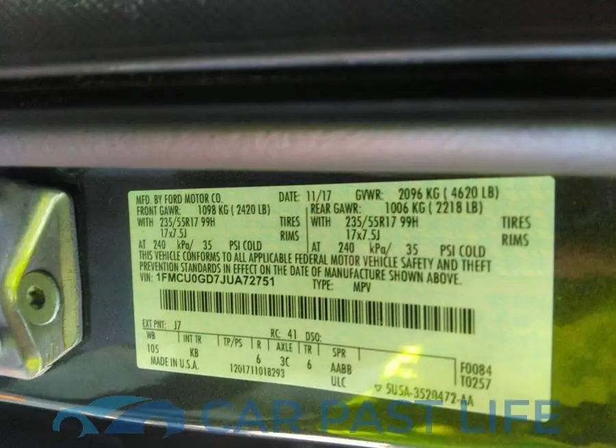 1FMCU0GD7JUA72751# 9