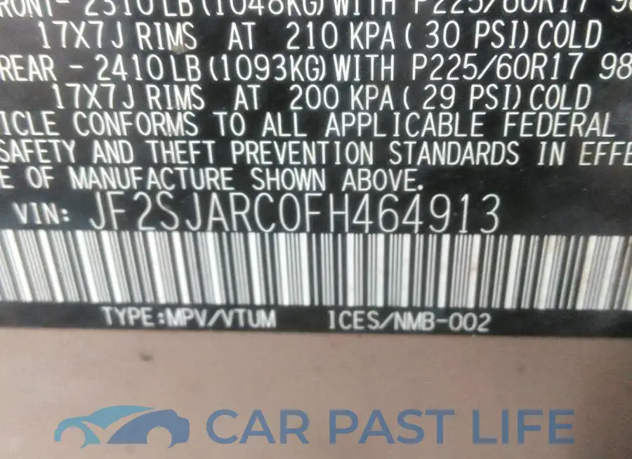 JF2SJARC0FH464913# 9