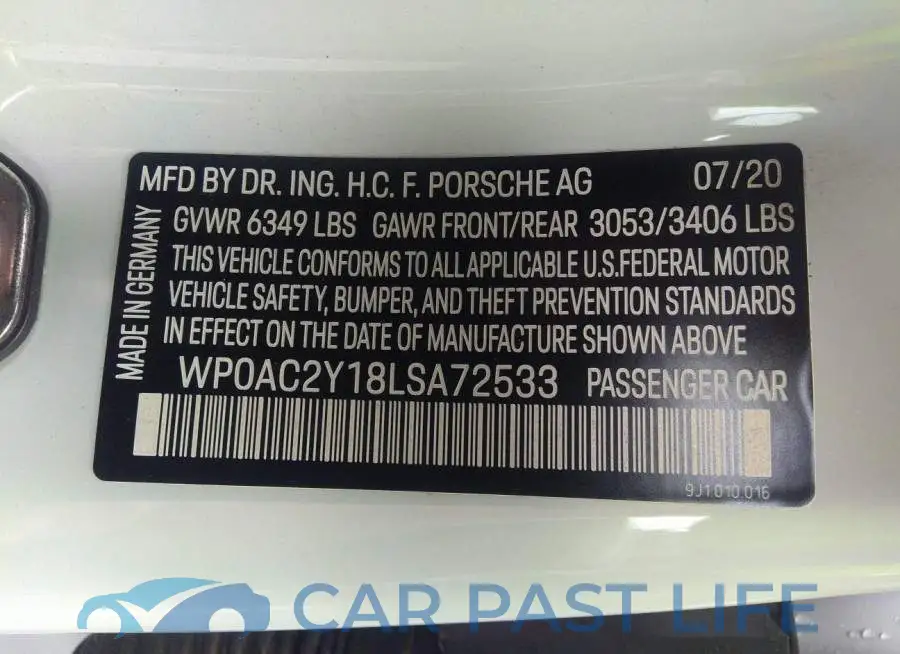 WP0AC2Y18LSA72533# 9