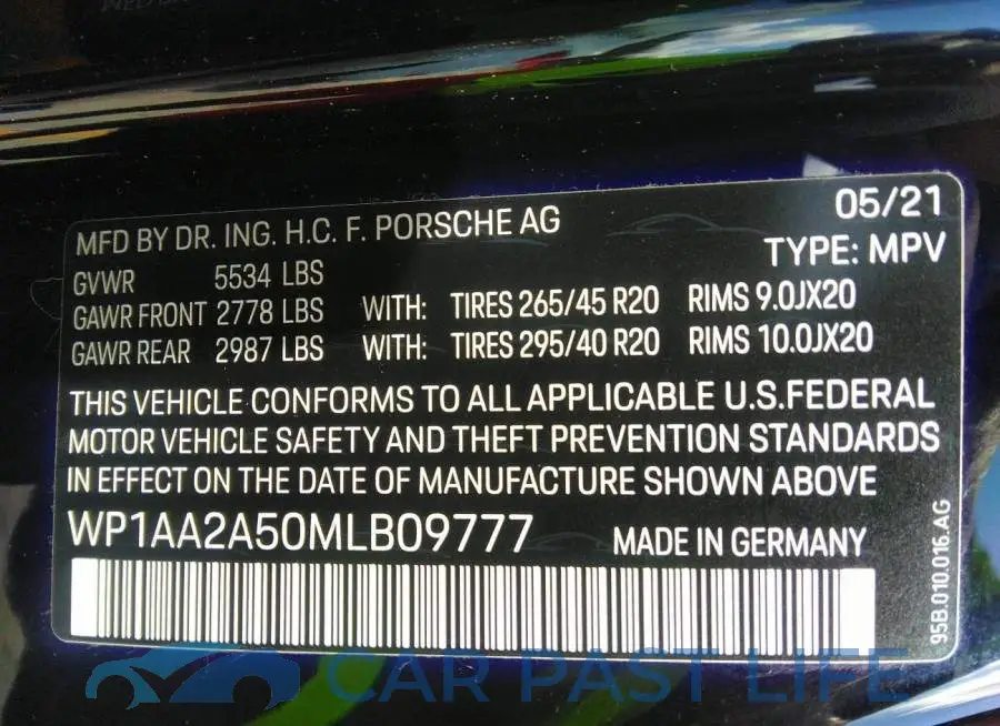 WP1AA2A50MLB09777# 9