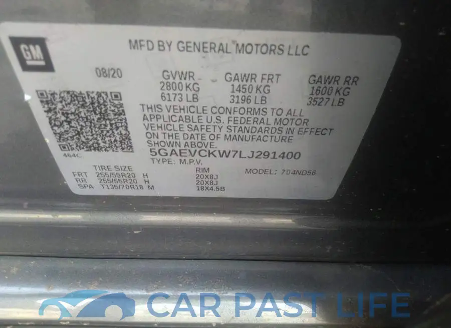 5GAEVCKW7LJ291400# 9