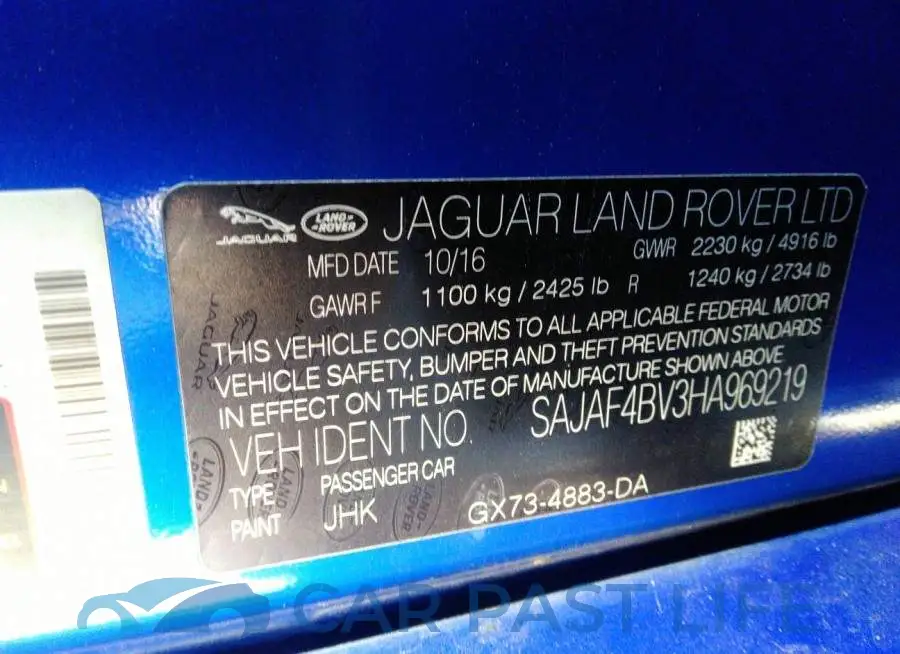 SAJAF4BV3HA969219# 9