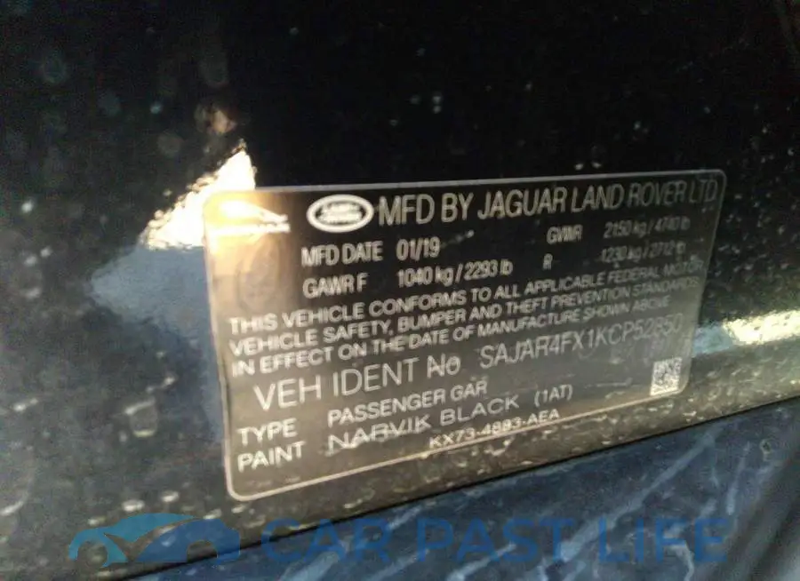 SAJAR4FX1KCP52850# 9