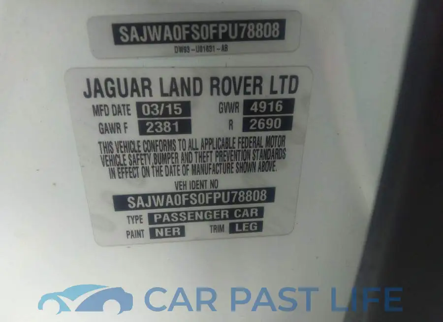 SAJWA0FS0FPU78808# 9
