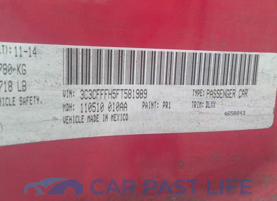 3C3CFFFH5FT581989# 9