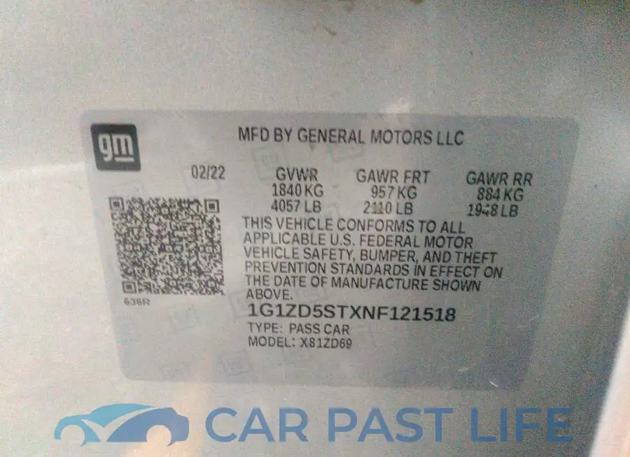 1G1ZD5STXNF121518# 9