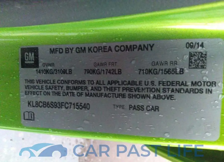 KL8CB6S93FC715540# 9