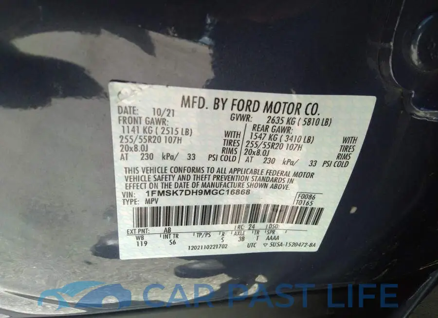 1FMSK7DH9MGC16868# 9