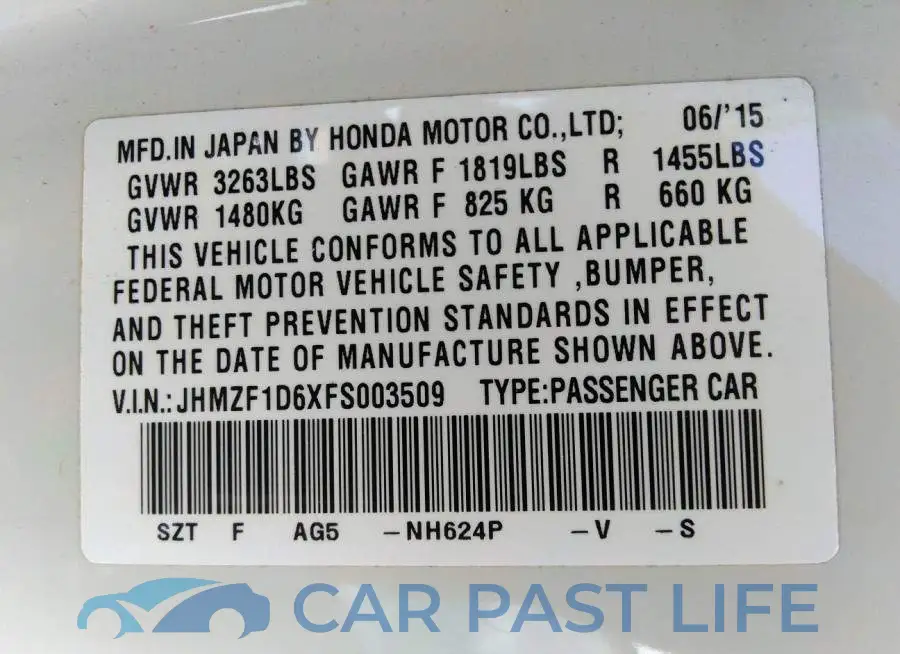 JHMZF1D6XFS003509# 9