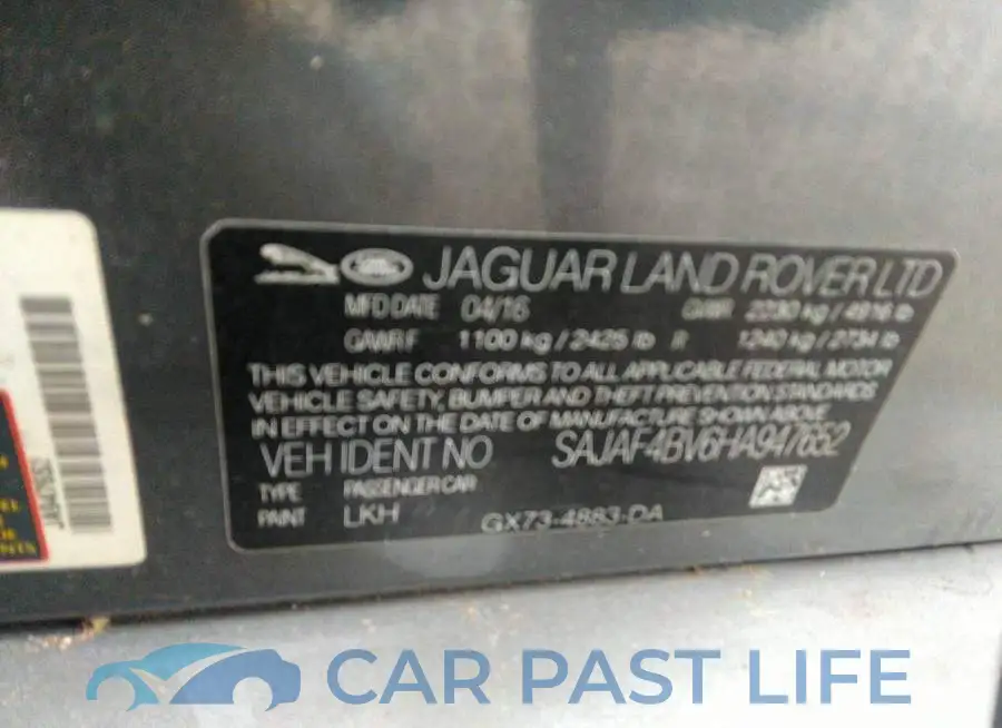 SAJAF4BV6HA947652# 9