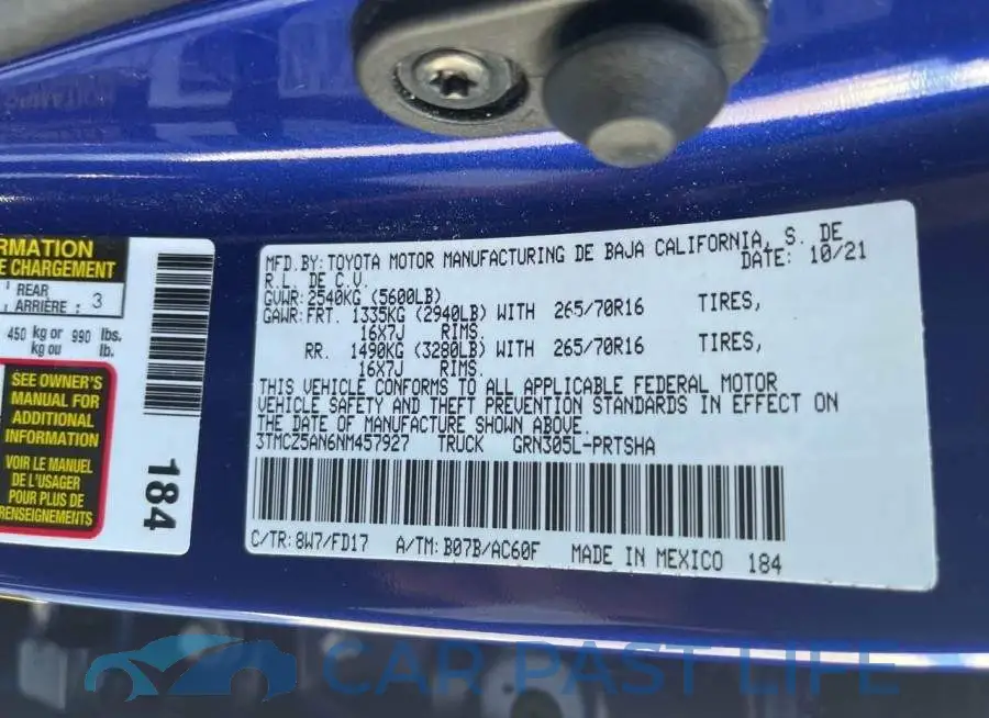 3TMCZ5AN6NM457927# 9