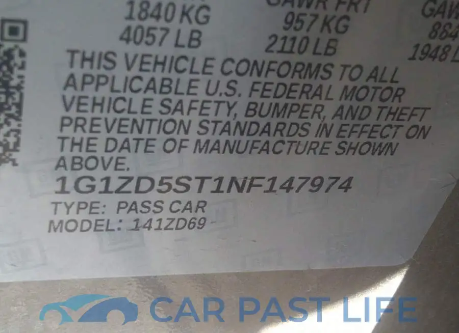 1G1ZD5ST1NF147974# 9