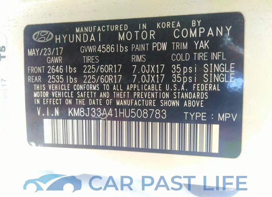 KM8J33A41HU508783# 9