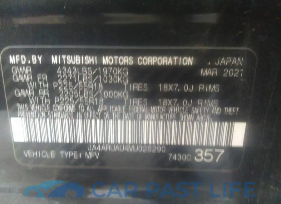 JA4ARUAU4MU026290# 8