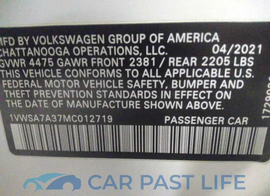 1VWSA7A37MC012719# 9
