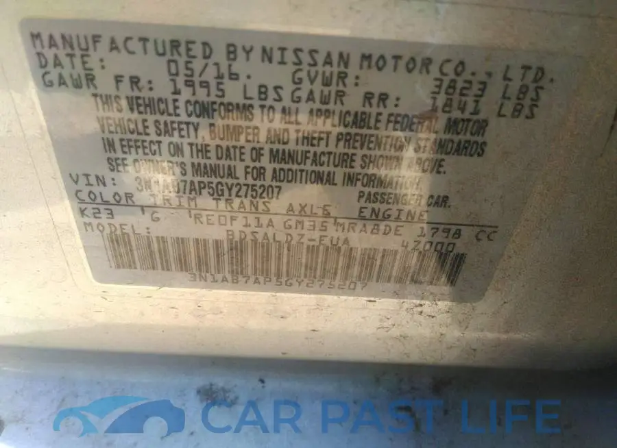 3N1AB7AP5GY275207# 9