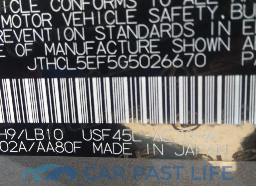 JTHCL5EF5G5026670# 9