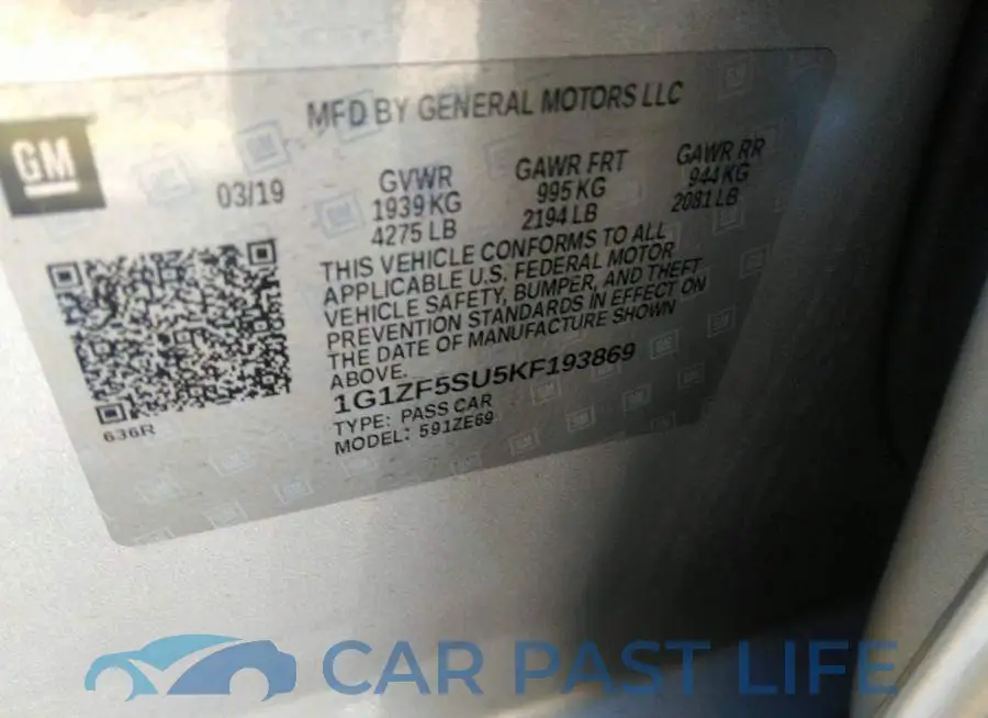 1G1ZF5SU5KF193869# 9