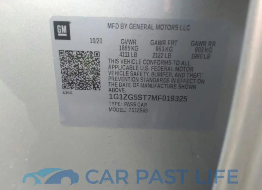 1G1ZG5ST7MF019325# 9