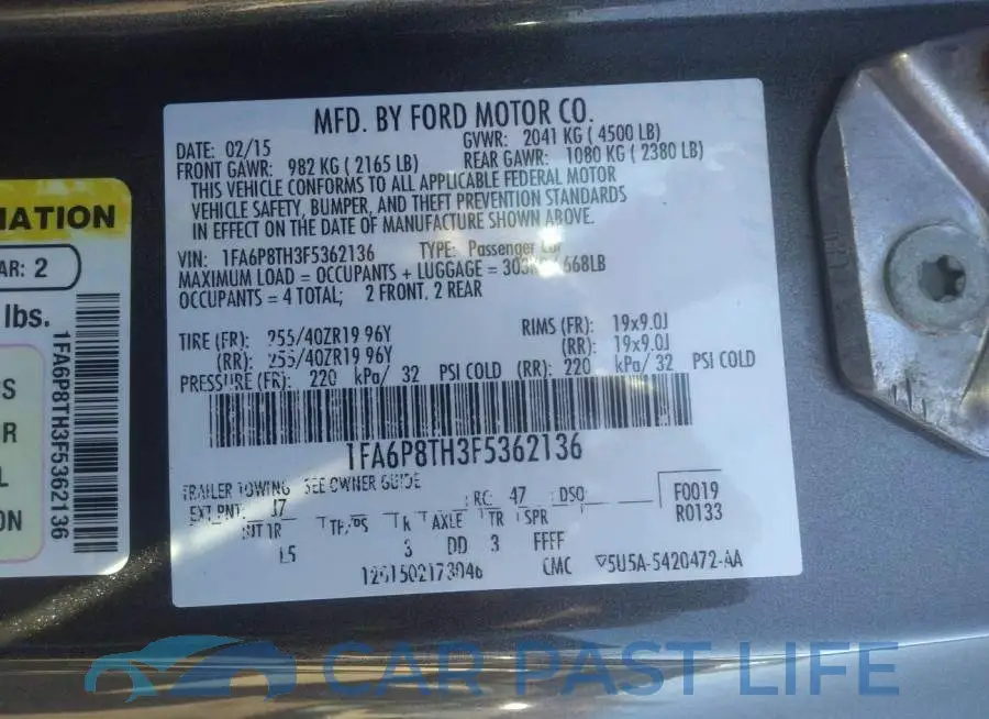 1FA6P8TH3F5362136# 9