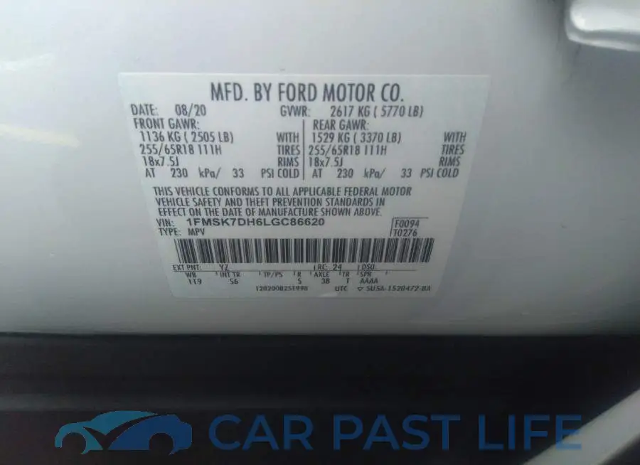 1FMSK7DH6LGC86620# 9