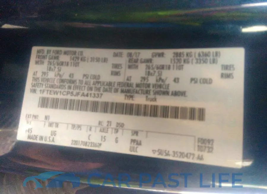 1FTEW1CP5JFA41337# 9