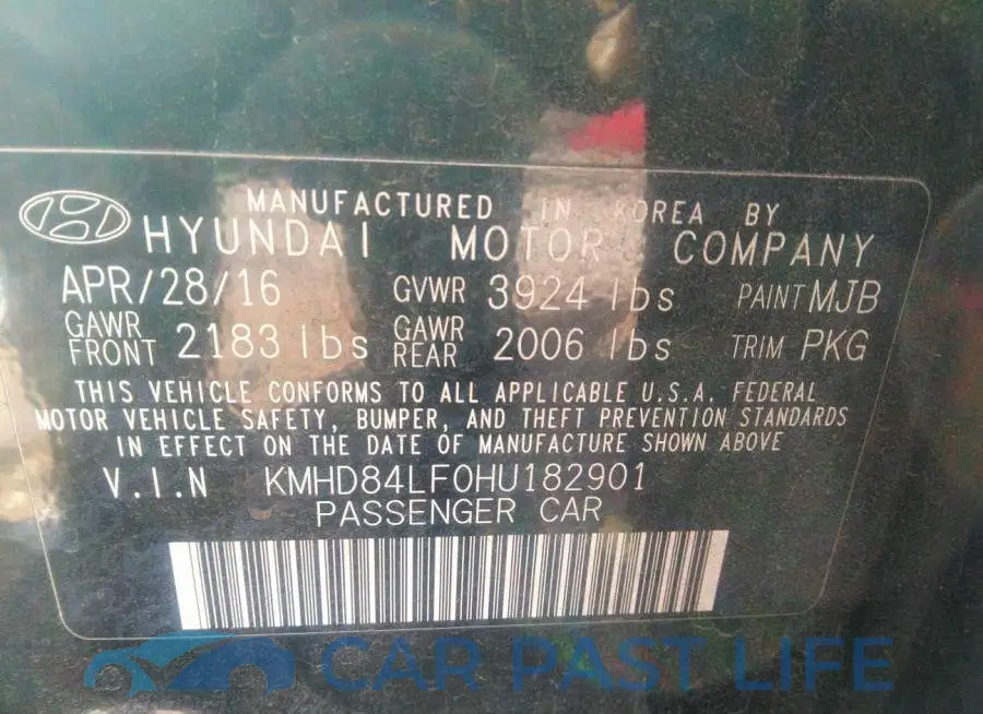 KMHD84LF0HU182901# 9