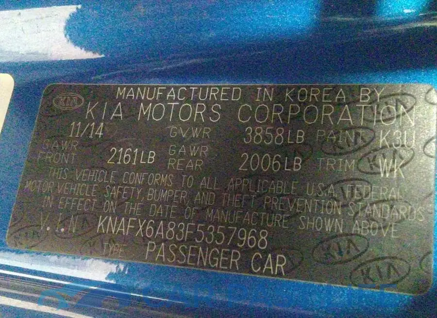 KNAFX6A83F5357968# 9