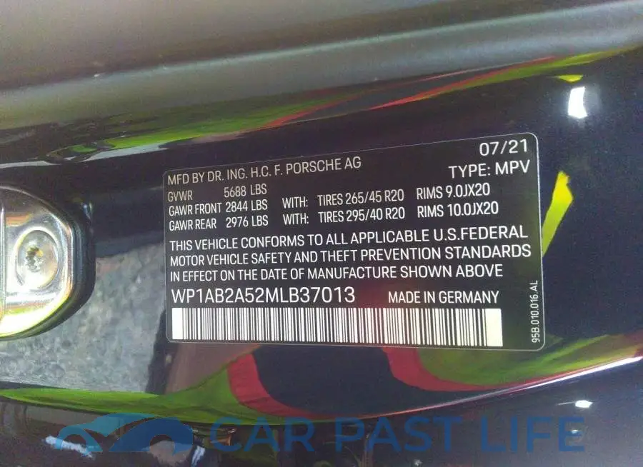 WP1AB2A52MLB37013# 9
