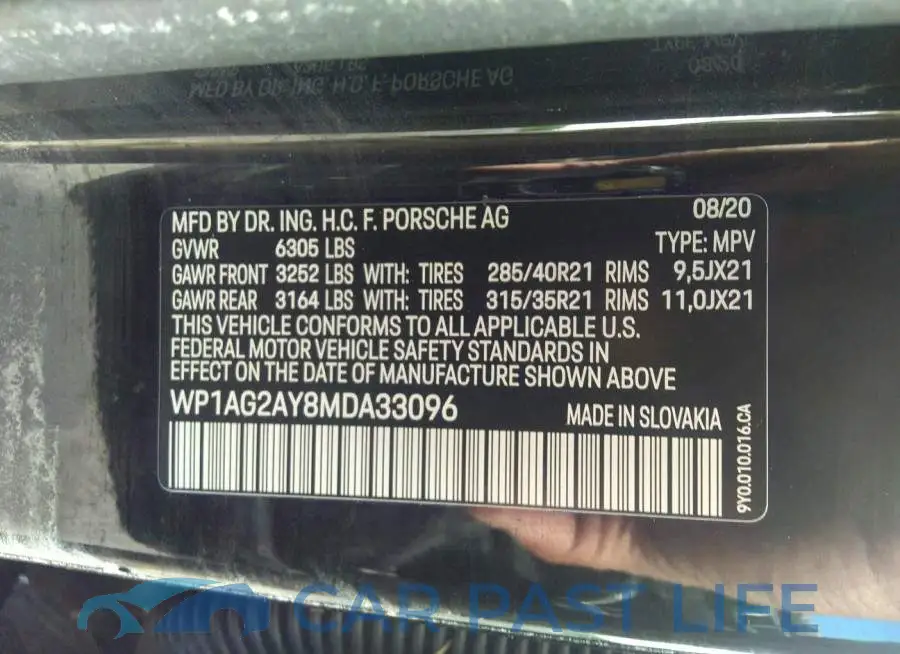 WP1AG2AY8MDA33096# 9
