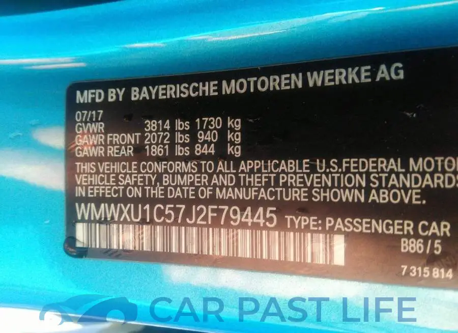 WMWXU1C57J2F79445# 9