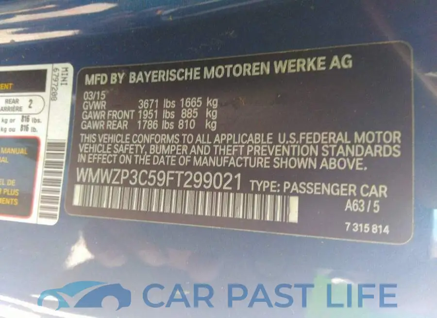 WMWZP3C59FT299021# 9