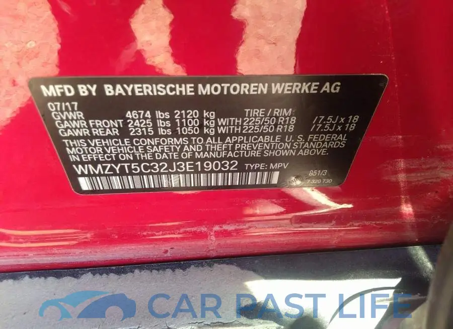 WMZYT5C32J3E19032# 9