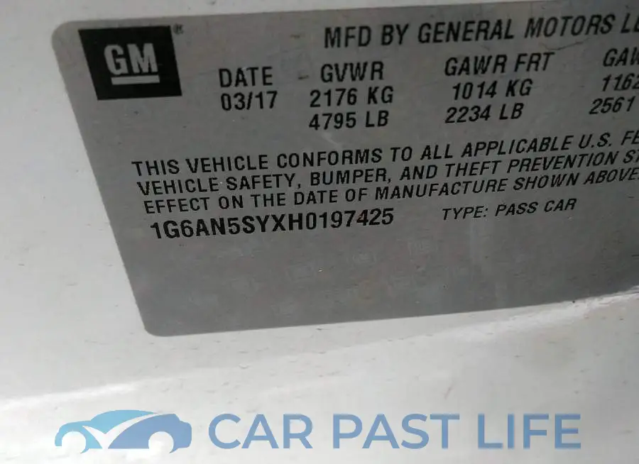 1G6AN5SYXH0197425# 9