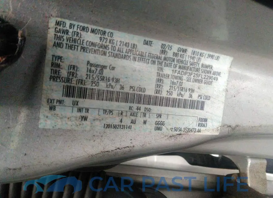 1FADP3F25FL229049# 9