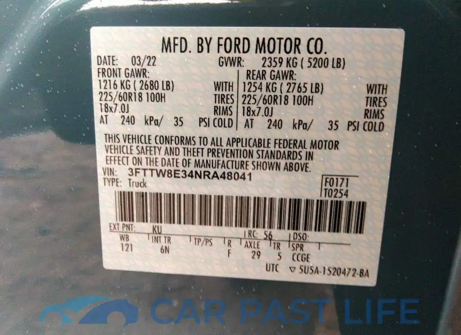 3FTTW8E34NRA48041# 9
