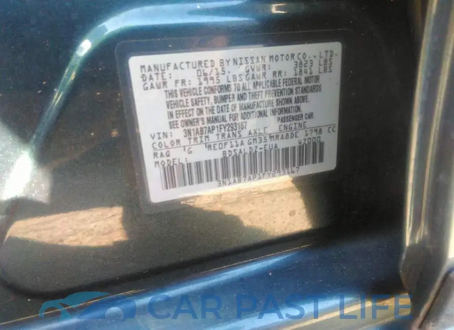 3N1AB7AP1FY293167# 9