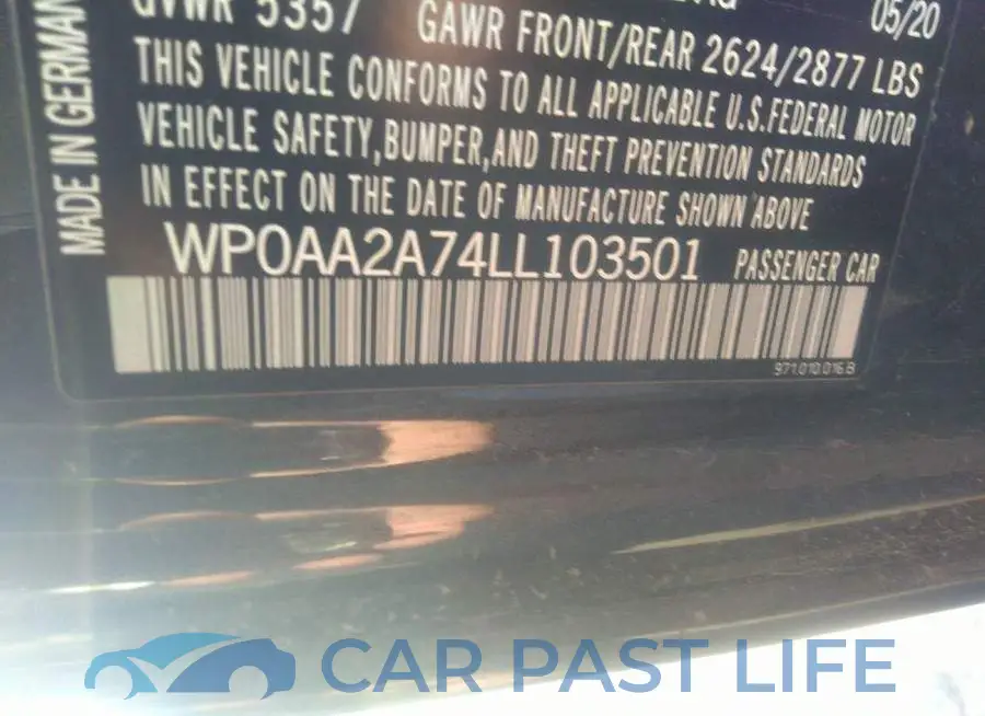 WP0AA2A74LL103501# 9