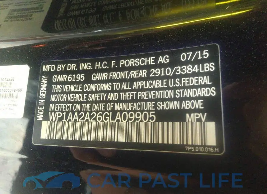 WP1AA2A26GLA09905# 9