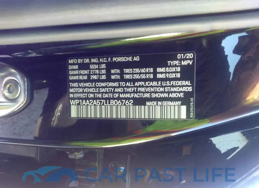 WP1AA2A57LLB06762# 9