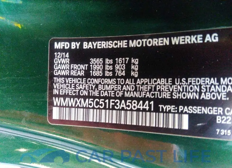 WMWXM5C51F3A58441# 9