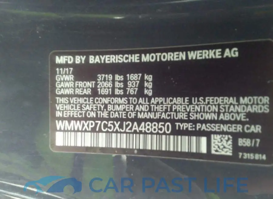 WMWXP7C5XJ2A48850# 9