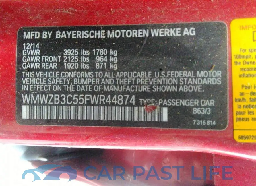 WMWZB3C55FWR44874# 9